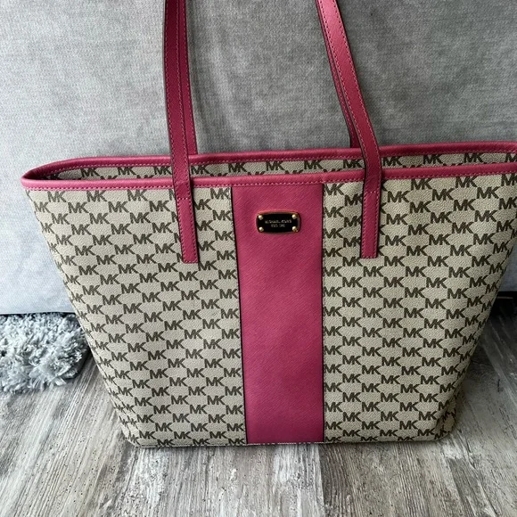 Michael Kors Bags Michael Kors Emory Tote Pink Beige Poshmark